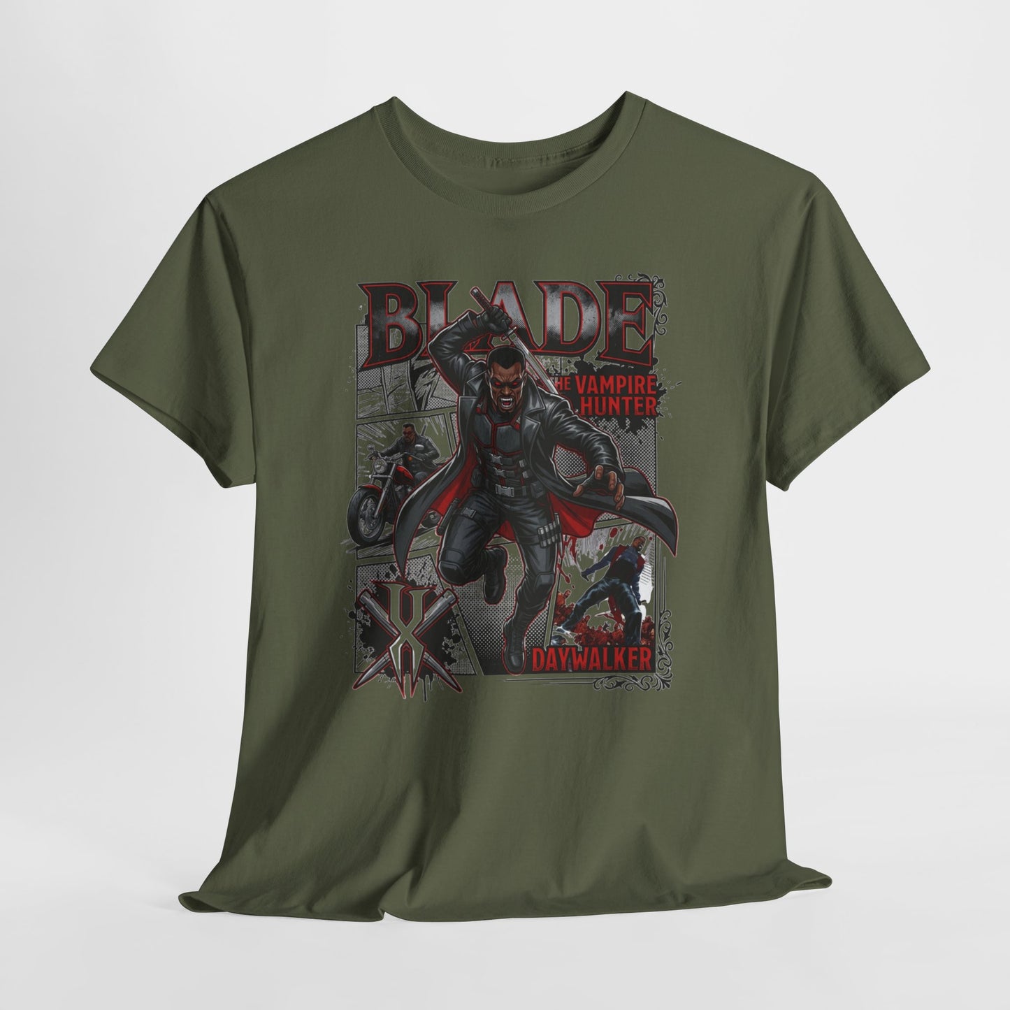 Blade Vampire Hunter Graphic Tee — Retro Comic Movie Poster T-Shirt