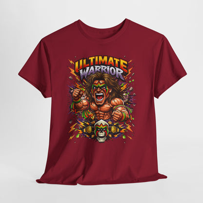 Ultimate Warrior Graphic Tee — Retro Wrestling Mascot T-Shirt