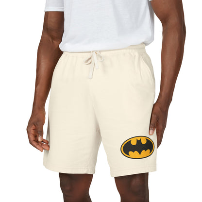 Batman Logo Fleece Sweat Shorts — Lightweight Garment-Dyed Lounge Shorts