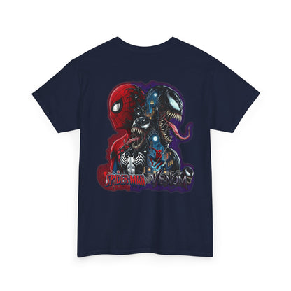 Spider-Man vs Venom Graphic Tee — Superhero Back Print