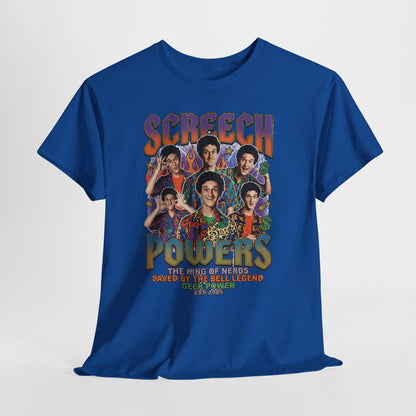 Screech Powers Retro Cast Portrait Tee — Vintage TV Show Graphic T‑Shirt
