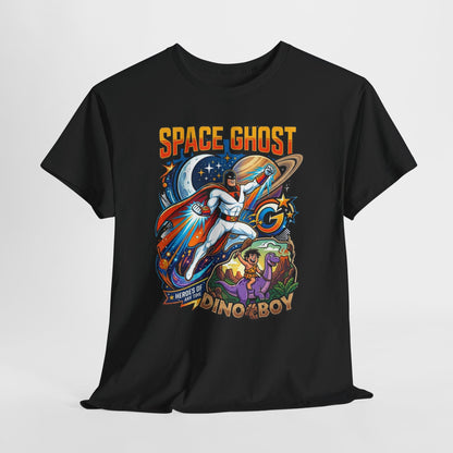 Space Ghost Dino-Boy Tee — Retro Astronaut Dinosaur Graphic T-Shirt