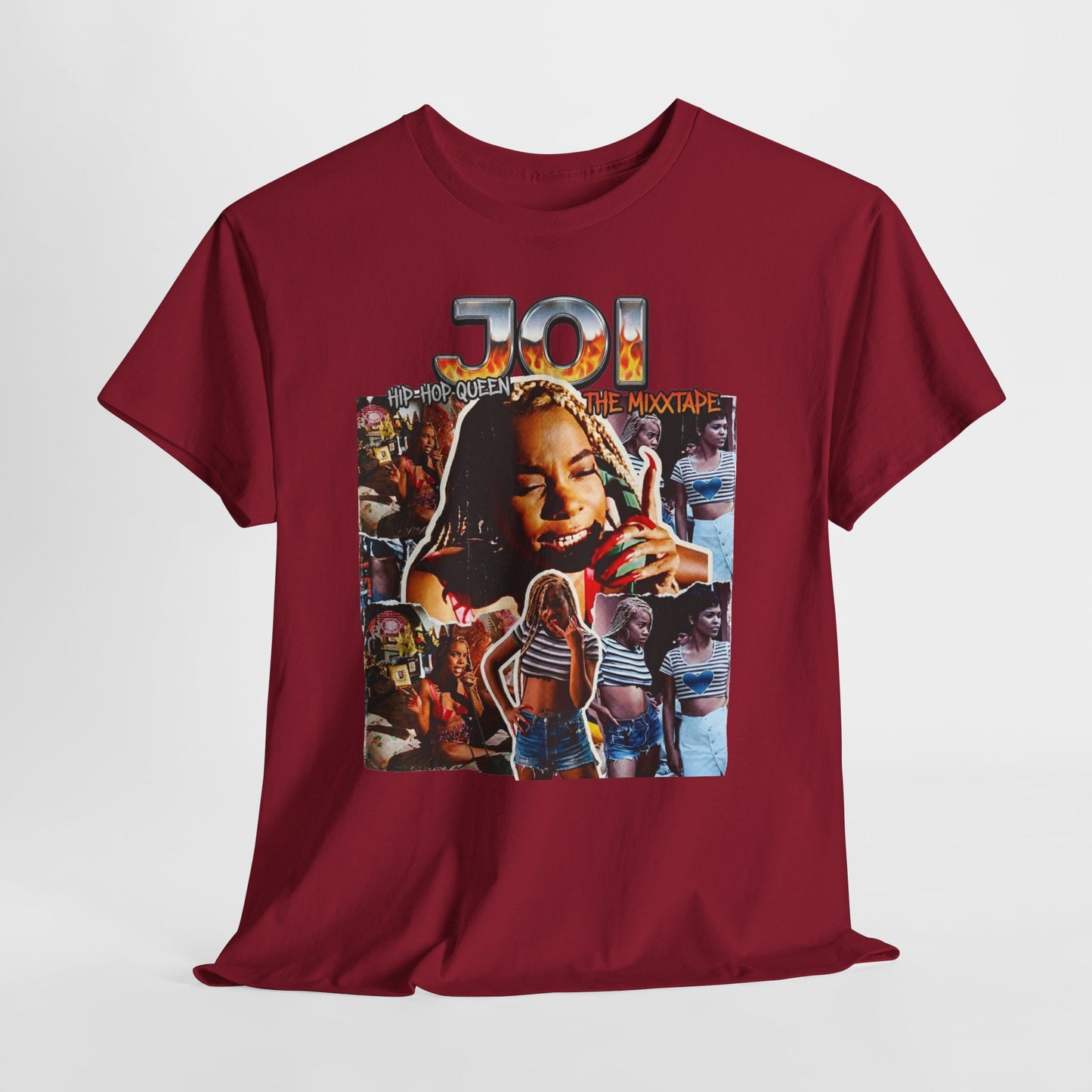 Retro Collage 'JOI' Graphic Tee — Vintage Portraits & Summer Vibes