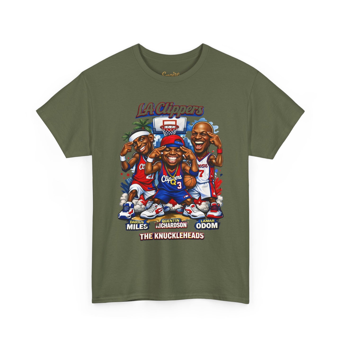 LA Clippers Cartoon Roster Tee — "The Knuckleheads" Team Graphic T-Shirt