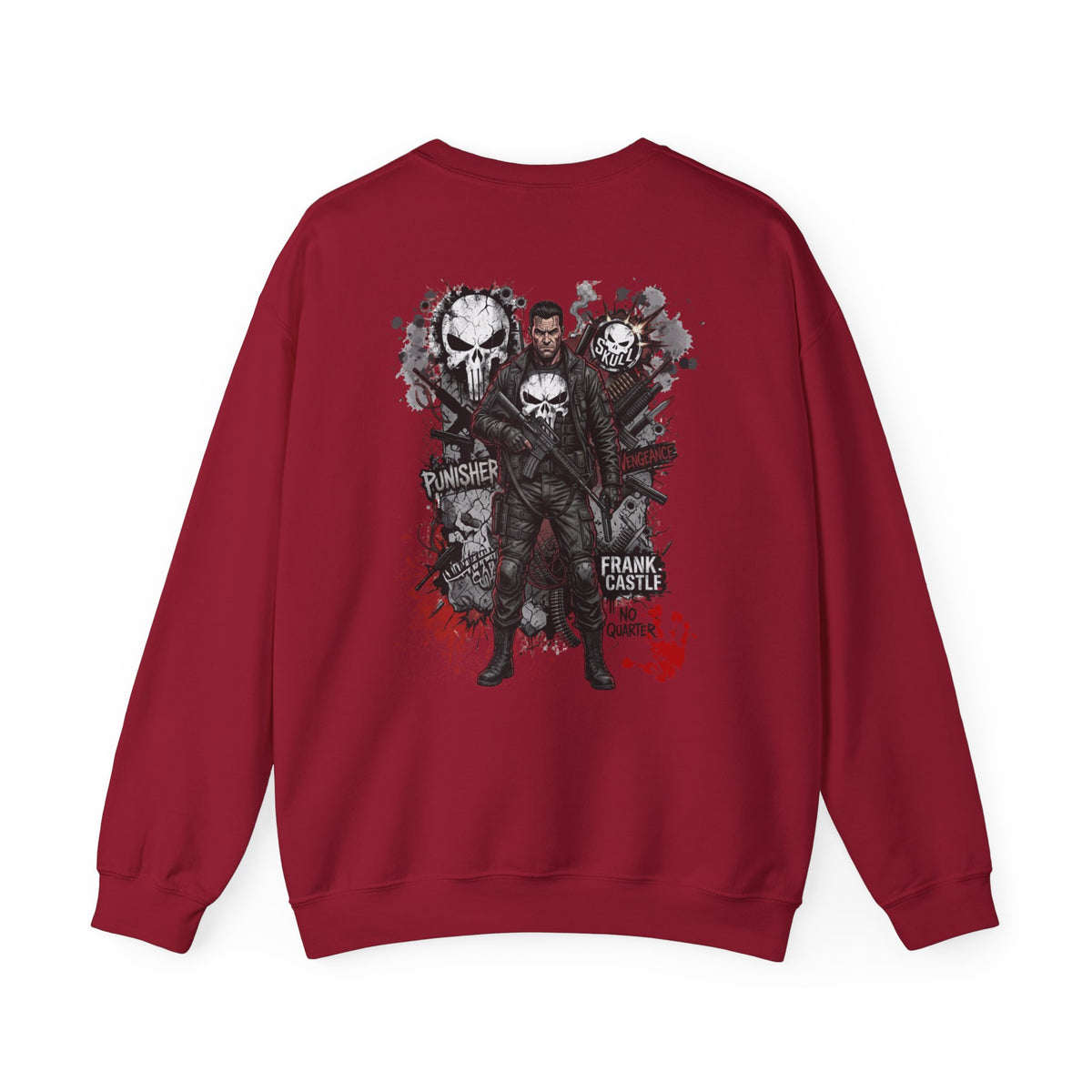 Punisher Graphic Crewneck Sweatshirt — Frank Castle Skull Design