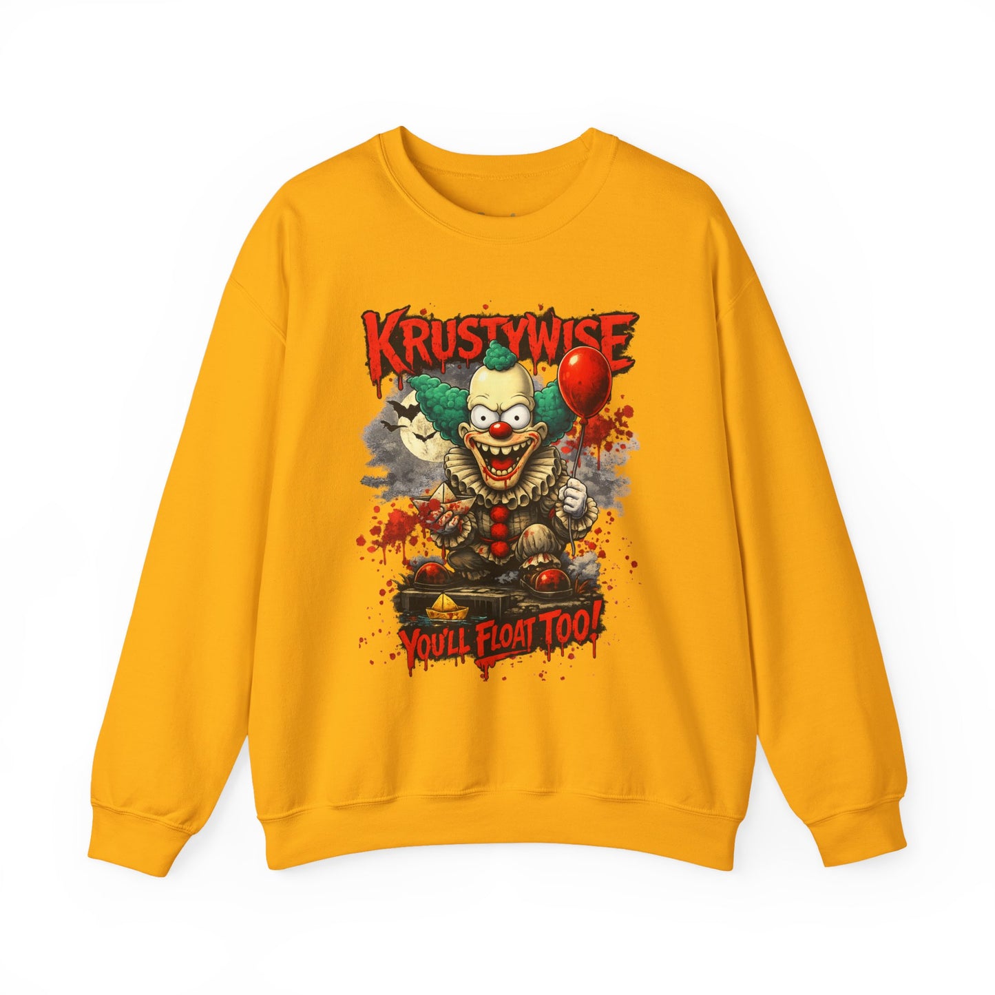 'Krustywise' Creepy Clown Design, "You’ll Float Too" Back Print