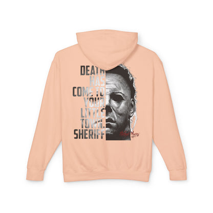 Horror Hoodie — 'Death Has Come to Your Little Town Sheriff' Michael Myers Pullover