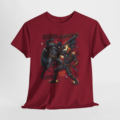 Batman vs Deathstroke Graphic Tee — Vintage Comic Fight Design