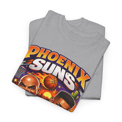 Phoenix Suns Barkley & K.J. Graphic Tee — Retro Basketball Cartoon Shirt