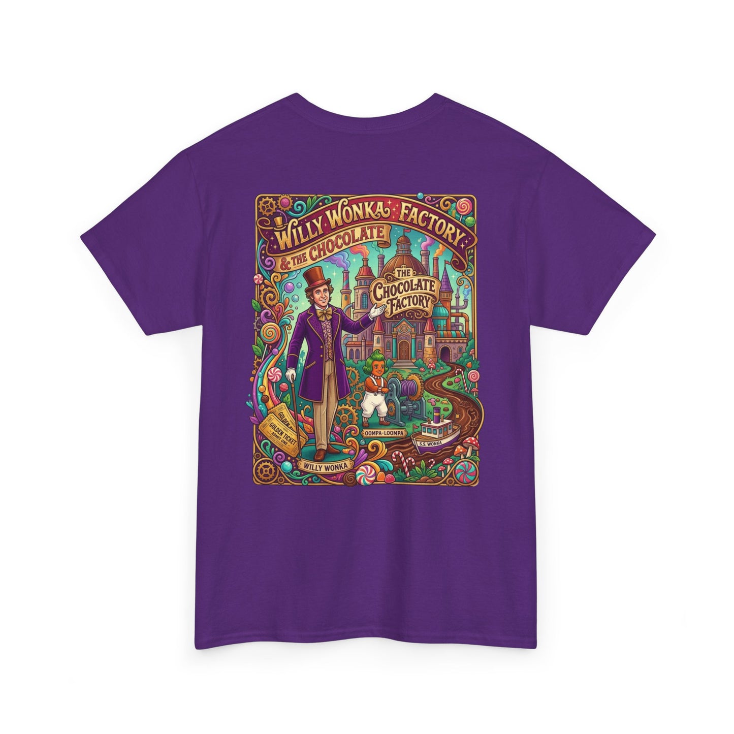 Willy Wonka Factory Graphic Tee — Vintage Chocolate Factory Illustration