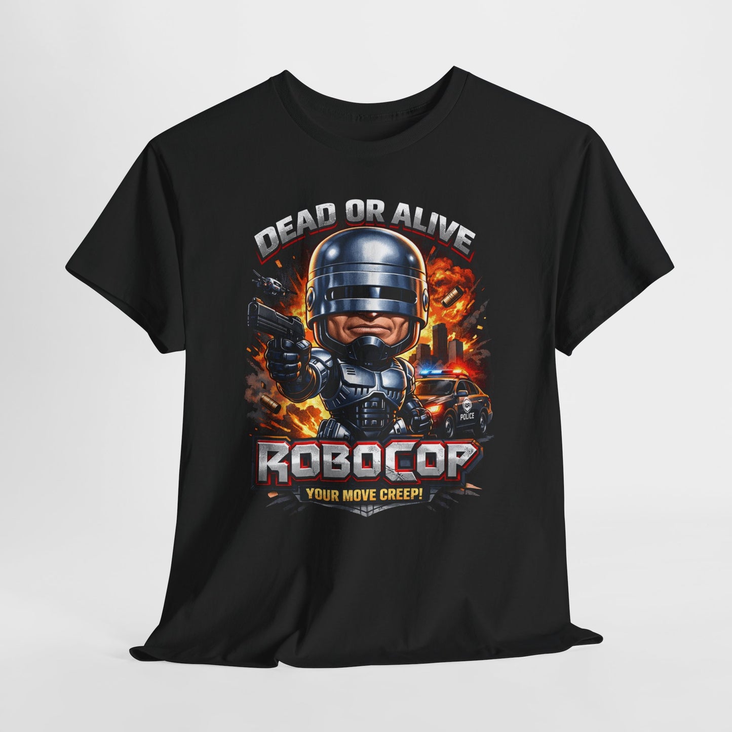 Robocop Graphic Tee — Retro Action Movie Shirt ("Your Move Creep")