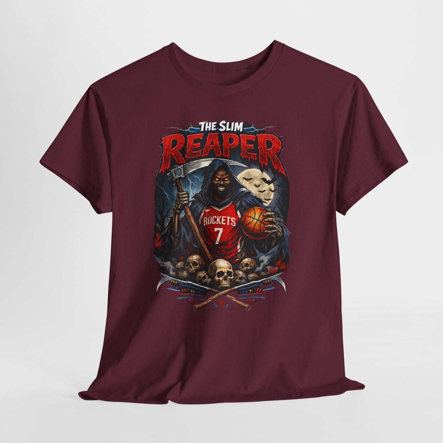 Grim Reaper Basketball Tee — "The Slim Reaper" Graphic T-Shirt