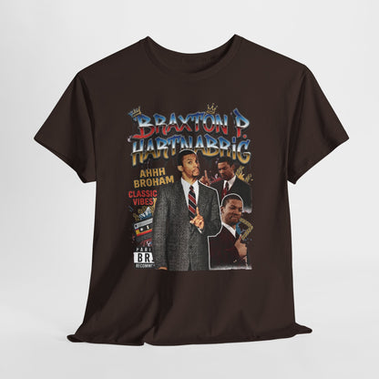 Vintage Braxton P. Hartnabrig Graphic Tee — Retro Collage T-Shirt