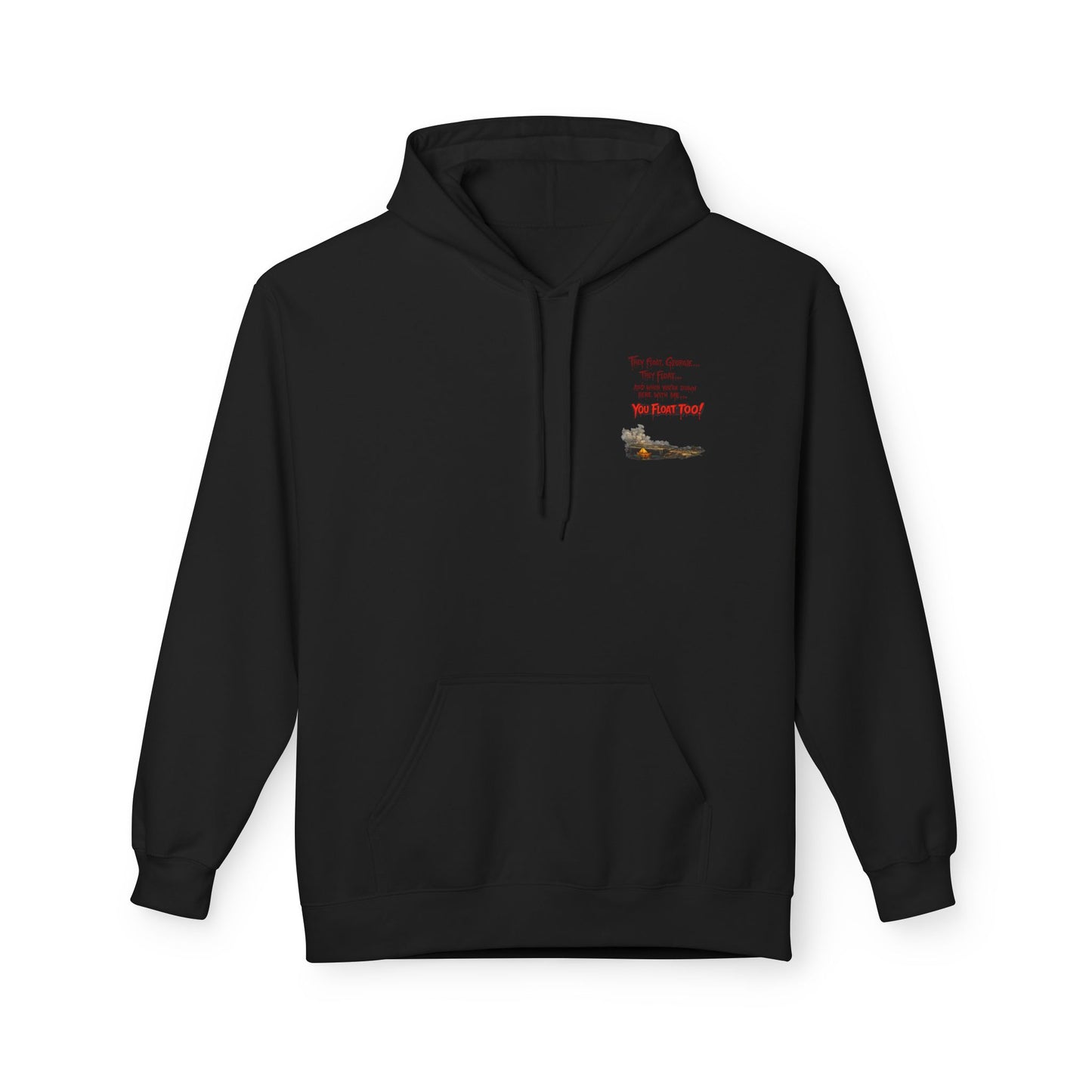 'Krustywise' Creepy Clown Design, "You’ll Float Too" Midweight Softstyle Fleece Hoodie