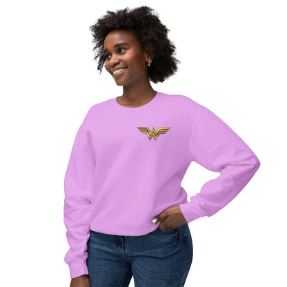 Wonder Woman Crewneck Sweatshirt — Retro Heroine Graphic Pullover