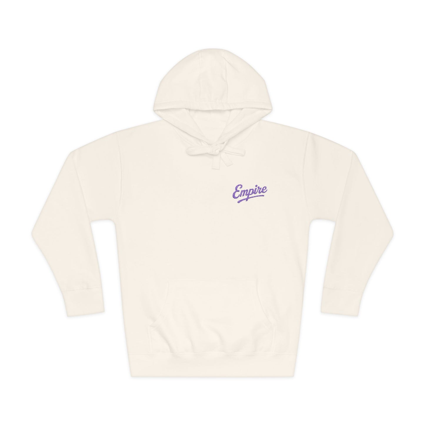 Empire Signature Embroidered Hoodie — Minimal Fleece with Purple 'Empire' Logo