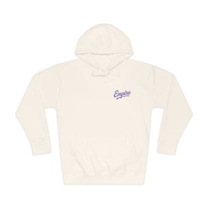 Empire Signature Embroidered Hoodie — Minimal Fleece with Purple 'Empire' Logo
