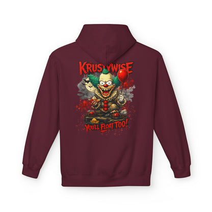 'Krustywise' Creepy Clown Design, "You’ll Float Too" Midweight Softstyle Fleece Hoodie
