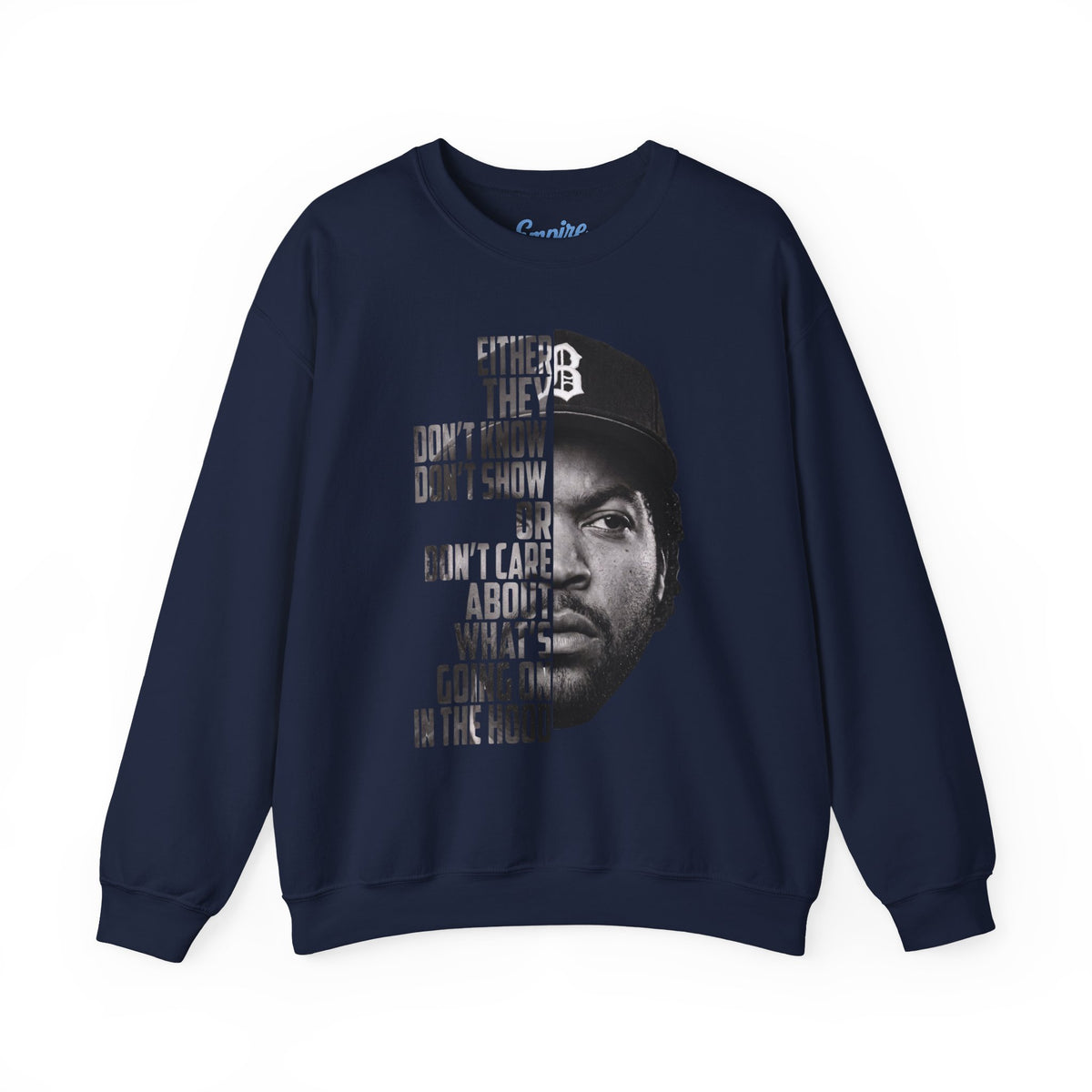 Boyz N the Hood Doughboy Sweatshirt — Half-Face Portrait with 'They Don't Know' Quote
