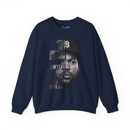 Boyz N the Hood Doughboy Sweatshirt — Half-Face Portrait with 'They Don't Know' Quote