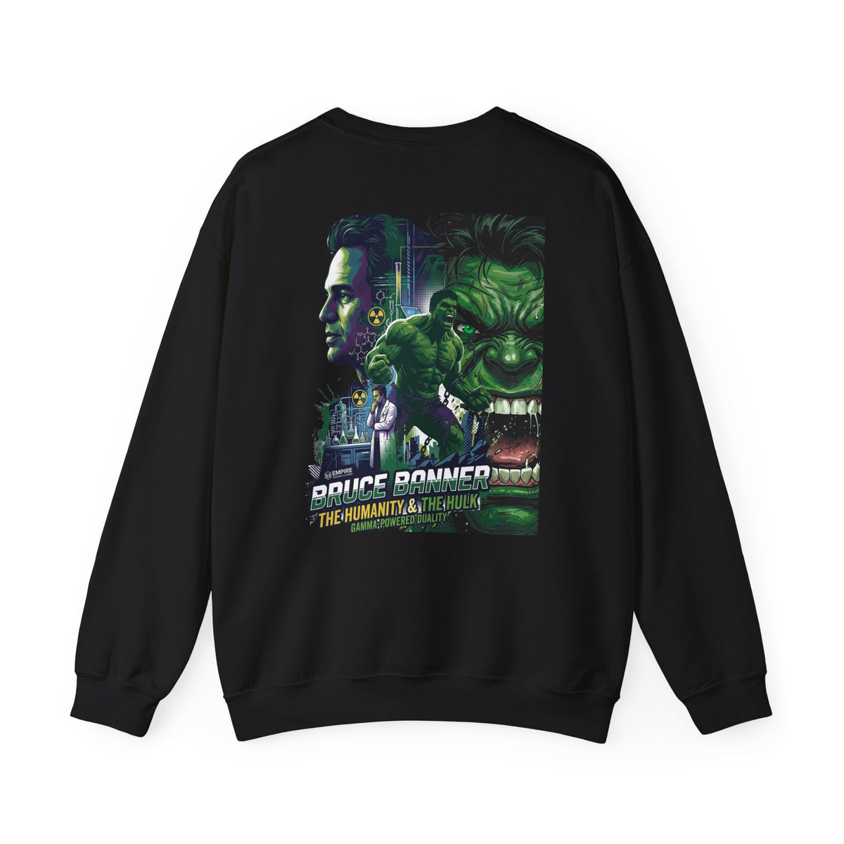 Hulk Graphic Crewneck Sweatshirt — Bruce Banner Movie Poster Design