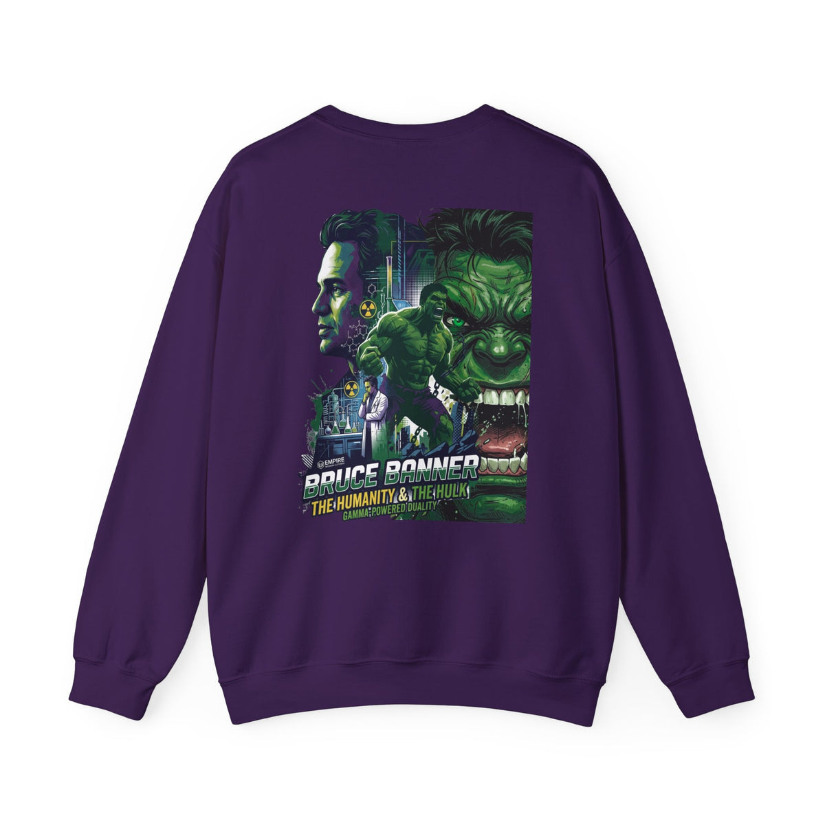 Hulk Graphic Crewneck Sweatshirt — Bruce Banner Movie Poster Design