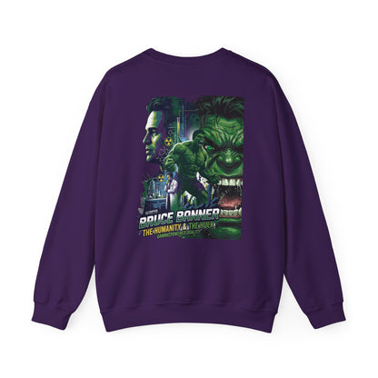 Hulk Graphic Crewneck Sweatshirt — Bruce Banner Movie Poster Design