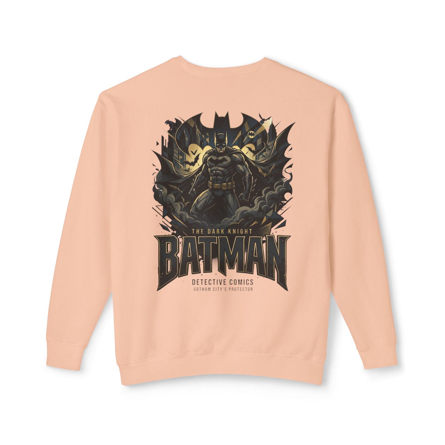 Batman Graphic Crewneck Sweatshirt — Vintage Dark Knight Logo & Back Art