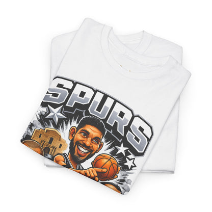 Spurs Legends T-Shirt — Parker, Duncan & Ginobili Cartoon Basketball Tee