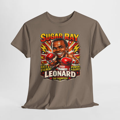 Vintage Boxing Champion Tee – “Sugar Ray Leonard” Graphic Shirt
