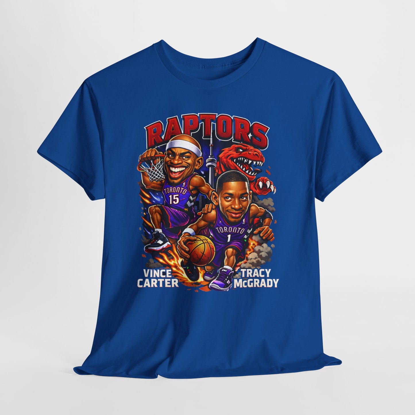 Raptors Basketball Tee — Vintage Cartoon Players Graphic Shirt