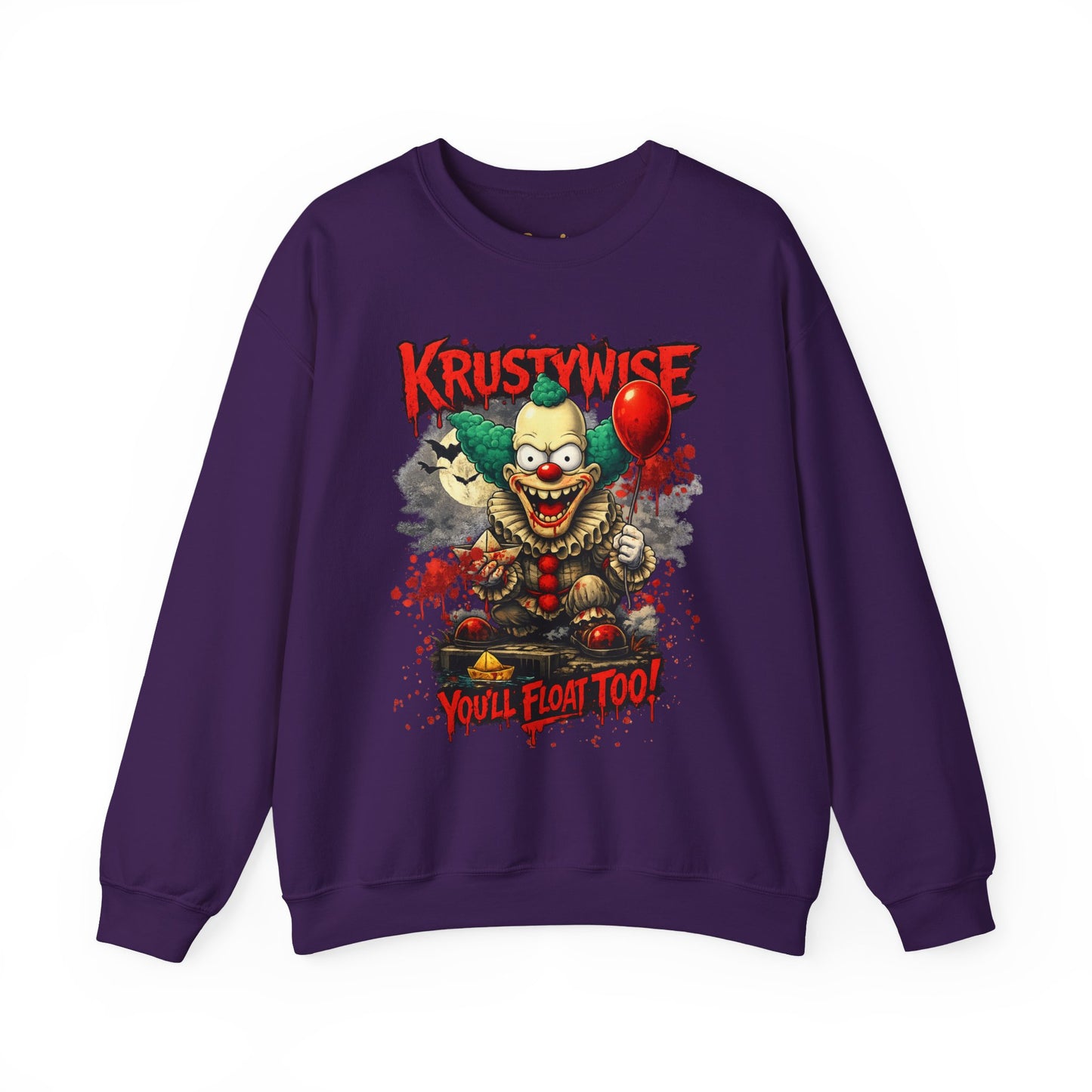 'Krustywise' Creepy Clown Design, "You’ll Float Too" Back Print