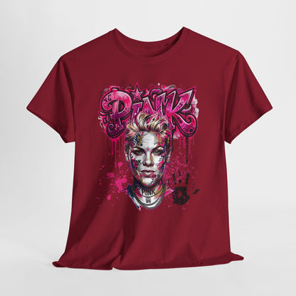 Graphic Tee — Pink Graffiti Portrait T‑Shirt