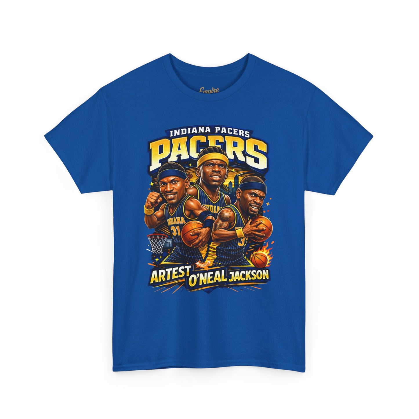 Indiana Pacers Vintage Players Graphic Tee — "Pacers" O'Neal & Jackson Tribute