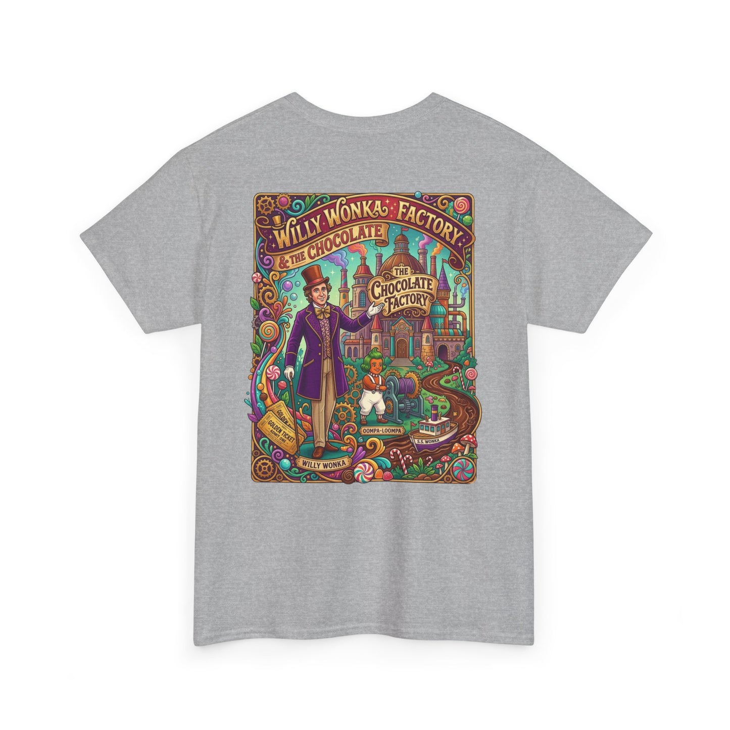 Willy Wonka Factory Graphic Tee — Vintage Chocolate Factory Illustration