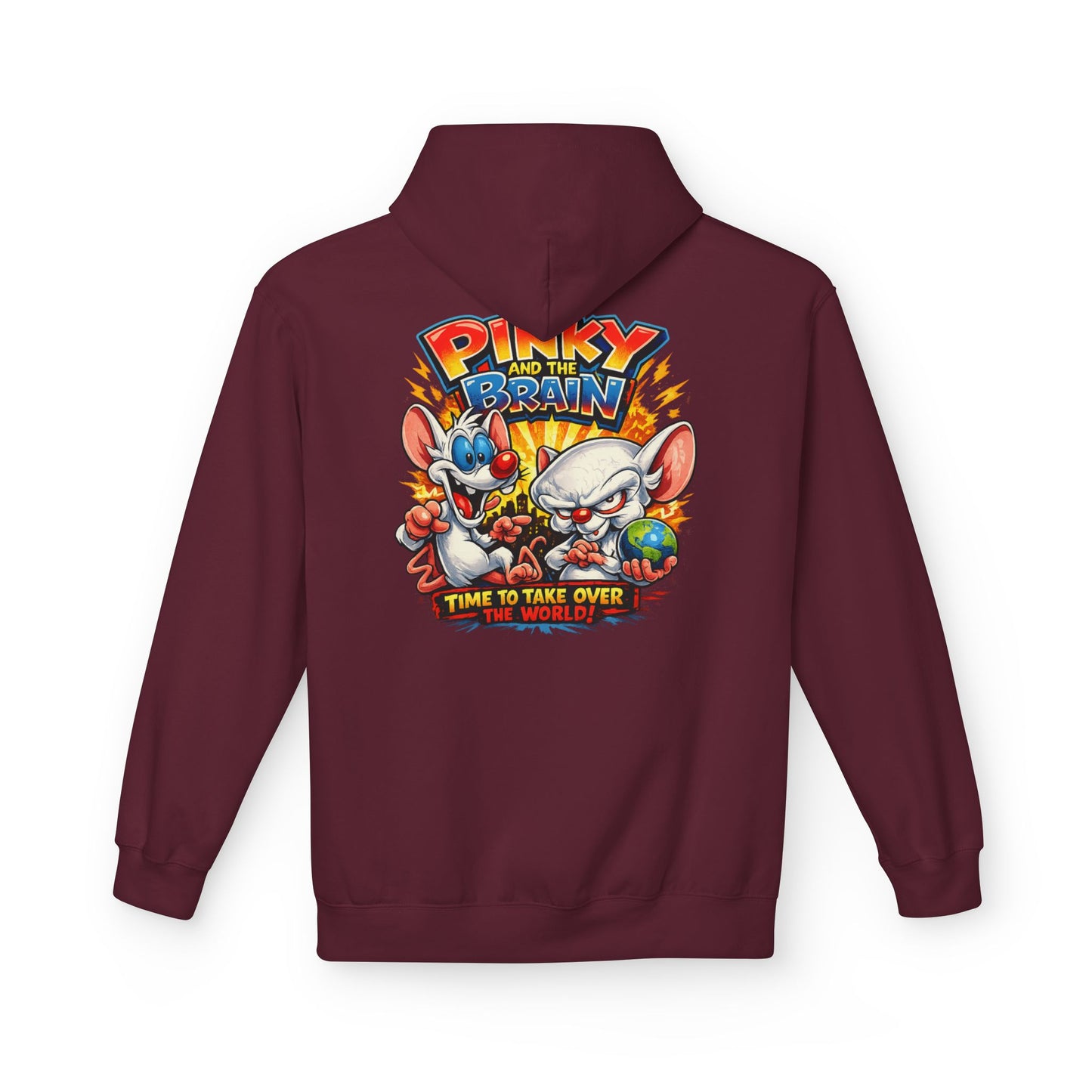Pinky and the Brain "Time to Take Over the World" Midweight Softstyle Fleece Hoodie