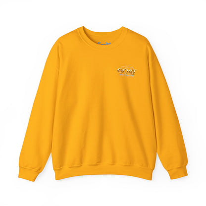 Crewneck Sweatshirt — 'GOAT' Icon Caricature Tribute Backprint