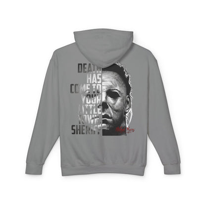 Horror Hoodie — 'Death Has Come to Your Little Town Sheriff' Michael Myers Pullover