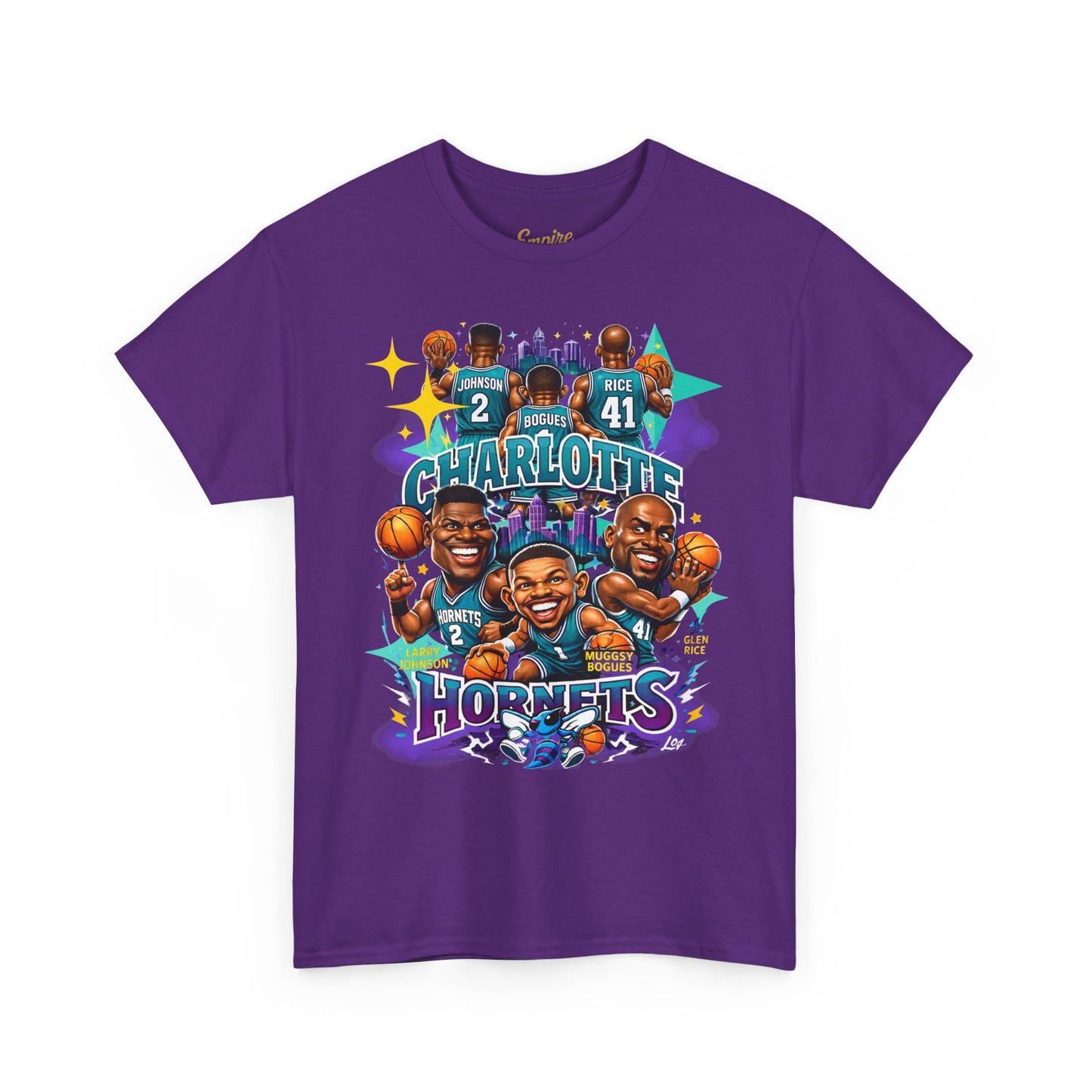 Charlotte Hornets Basketball T-Shirt — Team Player Caricature Tee