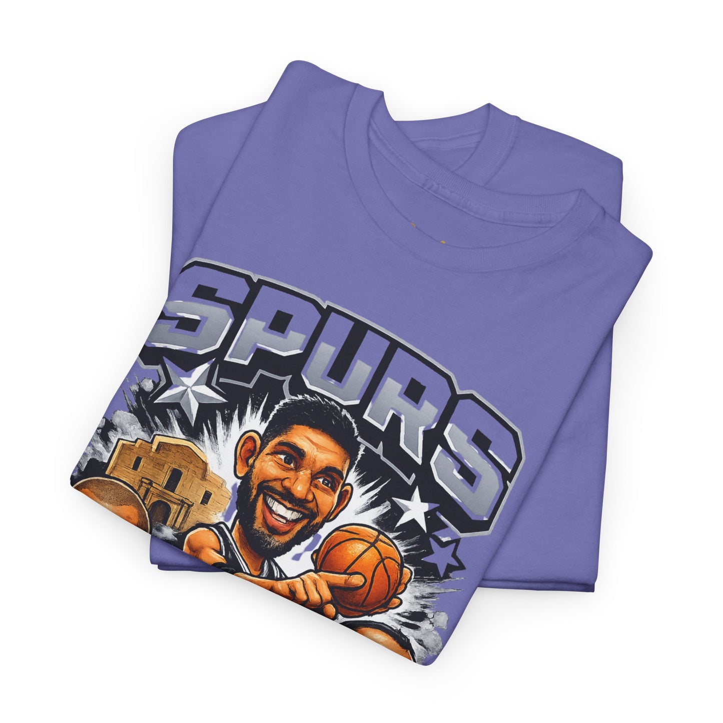Spurs Legends T-Shirt — Parker, Duncan & Ginobili Cartoon Basketball Tee
