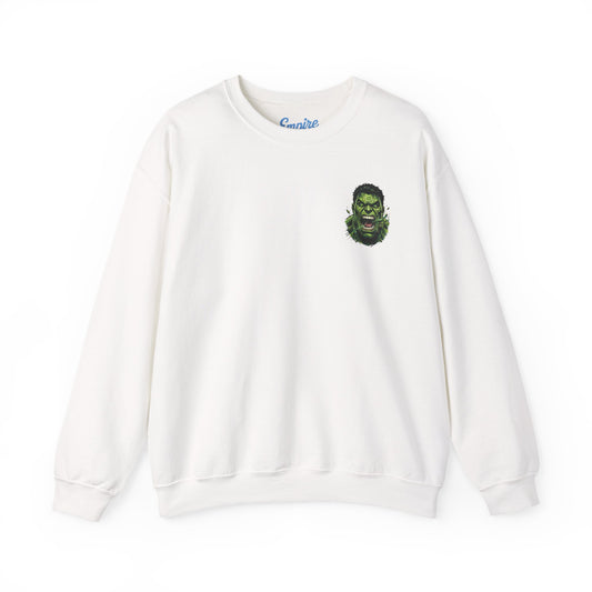 Hulk Graphic Crewneck Sweatshirt — Bruce Banner Movie Poster Design