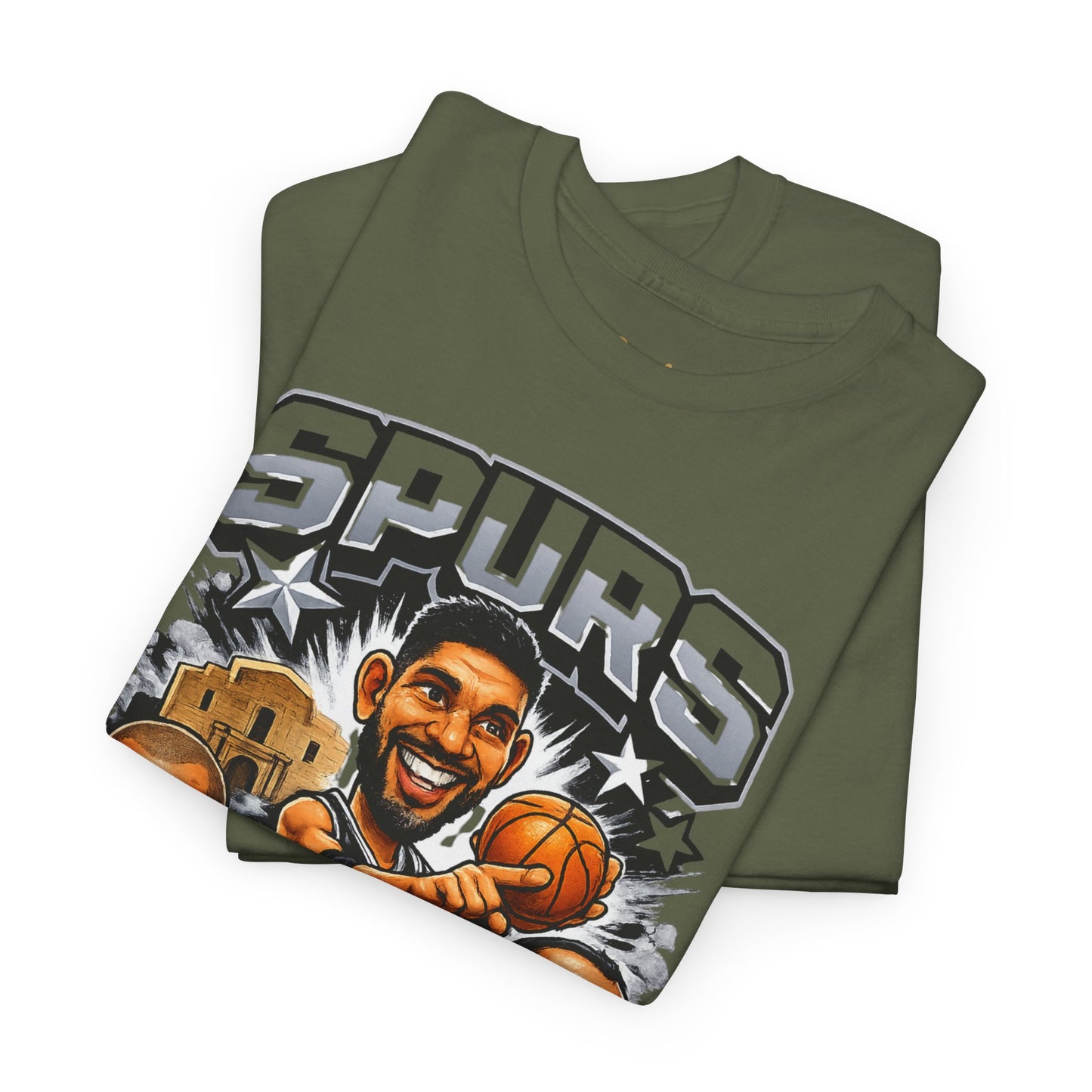 Spurs Legends T-Shirt — Parker, Duncan & Ginobili Cartoon Basketball Tee