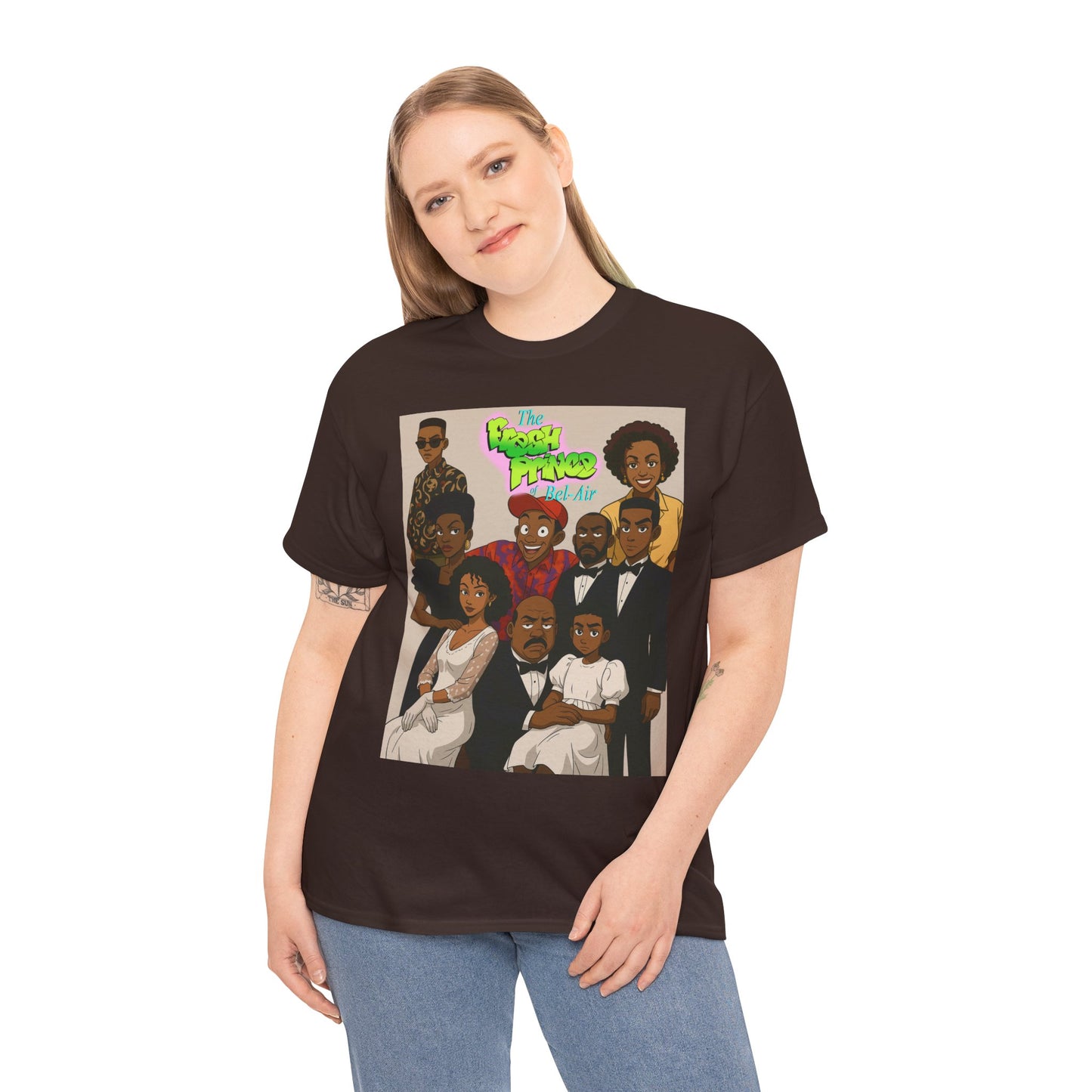 The Fresh Prince Unisex Heavy Cotton Tee - Nostalgic Cartoon Graphic Shirt