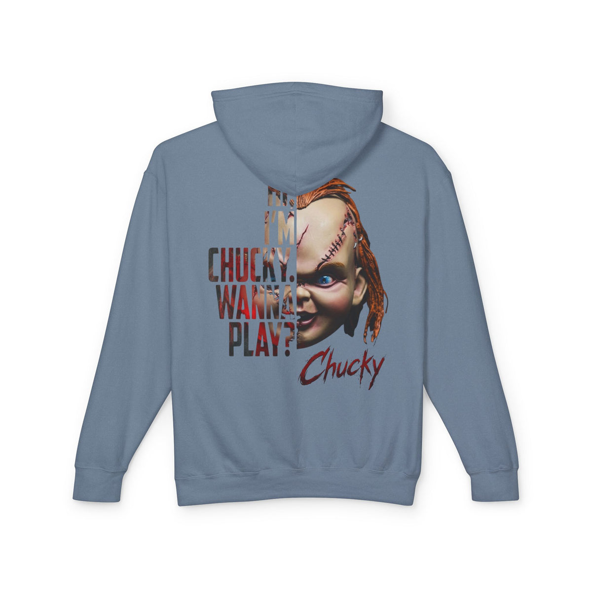 Chucky Hoodie - "Hi, I'm Chucky. Wanna Play?" Horror Movie Pullover