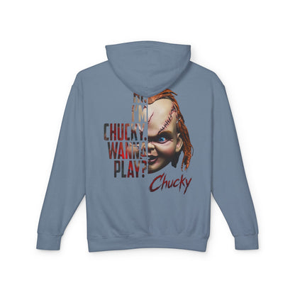 Chucky Hoodie - "Hi, I'm Chucky. Wanna Play?" Horror Movie Pullover