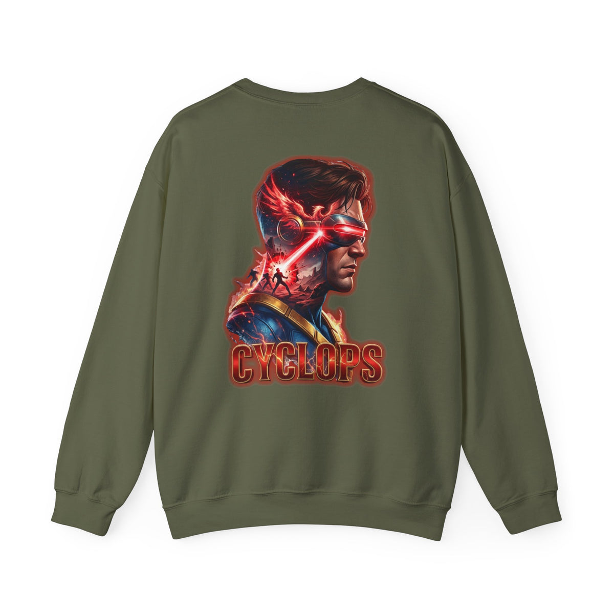 Cyclops Graphic Sweatshirt — Retro X‑Men Laser Portrait Crewneck