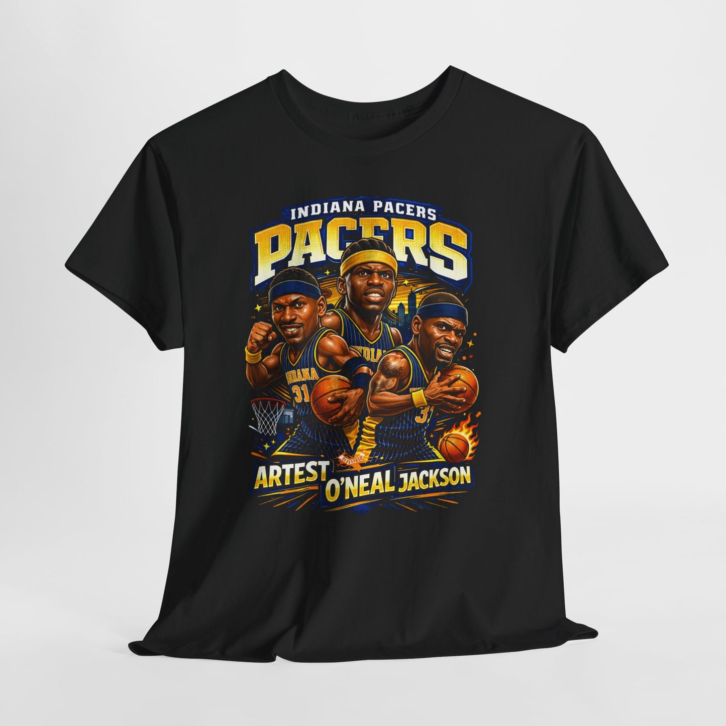 Indiana Pacers Vintage Players Graphic Tee — "Pacers" O'Neal & Jackson Tribute