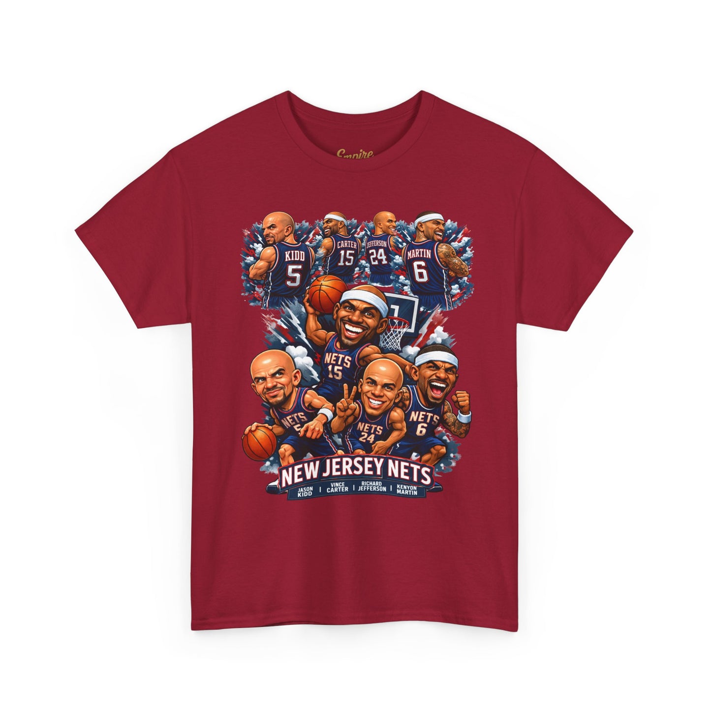New Jersey Nets Vintage Team Collage T-Shirt — Classic NBA Legends Fan Tee