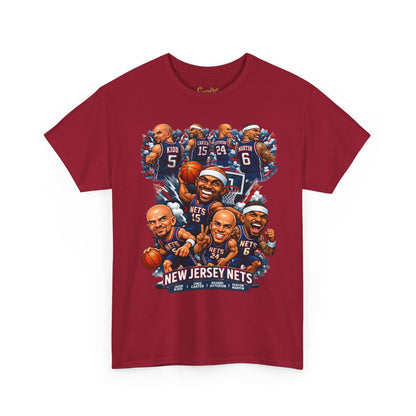 New Jersey Nets Vintage Team Collage T-Shirt — Classic NBA Legends Fan Tee