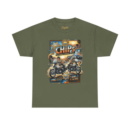 CHiPs Retro Motorcycle Tee — Vintage Police Biker Graphic T-Shirt